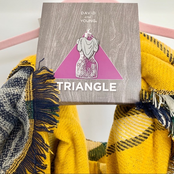 Reversible Scarf Mustard Plaid Scarf - Picture 3 of 7